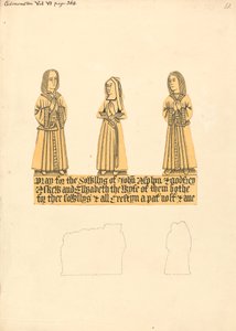 Messingplatte für John Asplyn, Godfrey Askew und Elizabeth, die Frau von beiden, Kirche von Edmonton