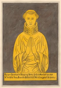 Messingplatte für Richard de Thorp aus der Kirche von Stanwell von Daniel Lysons