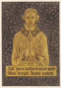 Messingplatte für Robert Lellee aus der Kirche von Hayes von Daniel Lysons