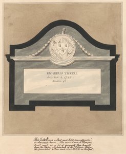 Denkmal für einen Dichter, Richard Tickell aus der Kirche von Hampton von Daniel Lysons