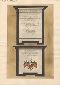 Denkmäler für Miss Sophia Henrietta Voelcker und Thomas Crump aus der Kirche von Hampton