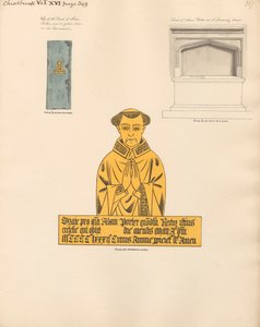 Grab und Messingplatte von Alan Porter aus der Kirche von Chiselhurst