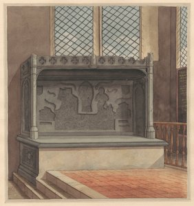 Grab von Thomas Windsor, 1486, mit entfernten Messingplatten aus der Stanwell Kirche