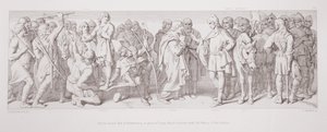Morcar, gewählter Earl von Northumbria, anstelle von Tostig, Harold vermittelt mit den Nuncois der Wahl von Daniel Maclise