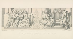 Wilhelm, entschlossen England zu erobern; bittet um die Hilfe von Philipp I. von Frankreich und von Baldwin, Graf von Flandern, seinem Schwiegervater von Daniel Maclise