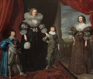 Christian Bruce, Gräfin von Devonshire, und ihre Kinder, ca. 1629