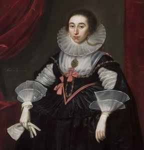 Detail des Porträts von Elizabeth Cavendish, 1624 (Detail) von Daniel Mytens