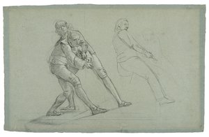 Studie für Die Belagerung von Gibraltar (Studie von Figuren, die an einem Seil ziehen), 1785-1786 von Daniel Mytens