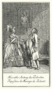 Heiratsantrag des Pedanten (Gravur) von Daniel Nikolaus (after) Chodowiecki