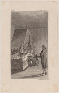 Clarisse sterbend im Himmelbett von Daniel Nikolaus Chodowiecki