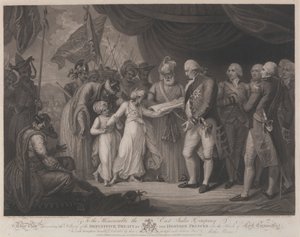Die Übergabe des endgültigen Vertrags durch die Geiselprinzen in die Hände von Lord Cornwallis von Daniel Orme