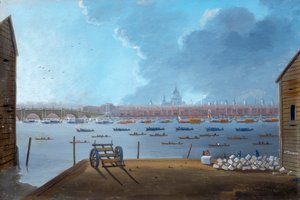 Der Trauerzug von Lord Nelson auf der Themse, ca. 1806