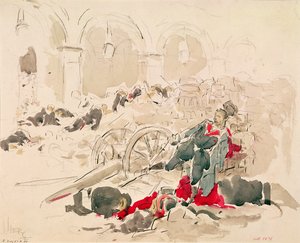 Barrikade auf der Rue de Rivoli während der Pariser Kommune von Daniel Urrabieta Vierge