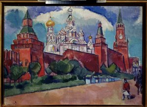 Roter Platz mit der Basilius-Kathedrale in Moskau, um 1910