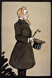 Französischer Komiker und Sänger Albert Brasseur als König im Stück "Le Roi", Illustration aus der französischen Zeitung "Le Theatre" vom Juni 1908 von Daniel de (after) Loscques
