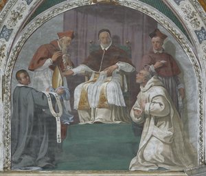 Papst genehmigt den Kartäuserorden (Fresko) von Daniele Crespi