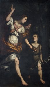 Heiliger Johannes und der Engel in der Wüste von Daniele Crespi