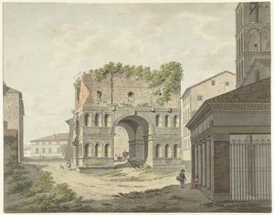 Der Bogen des Janus quadrifons und ein Teil der S. Giorgio in Velabro in Rom von Daniël Dupré