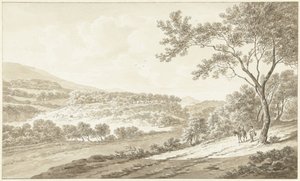 Ansicht von Palestrina, gesehen von der Villa Adriana von Daniël Dupré