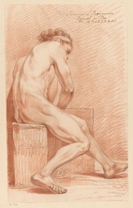 Sitzender männlicher Akt, von der Seite gesehen (2. Preis 1772)