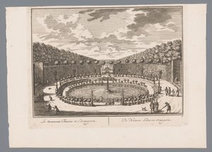 Ansicht eines Teiches mit Brunnen im Garten von Schloss Zeist von Daniël Stopendaal
