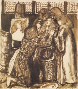 Bonifazios Geliebte - Kompositionsstudie von Dante Gabriel Charles Rossetti