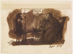 Elizabeth Siddal zeichnet Rossetti