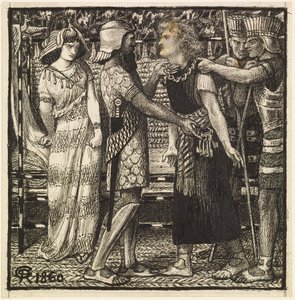 Joseph wird vor Potiphar beschuldigt (Fertige Komposition) von Dante Gabriel Charles Rossetti