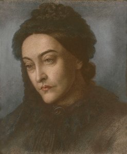 Porträt von Christina Rossetti, Kopf und Schultern, nach links gedreht von Dante Gabriel Charles Rossetti