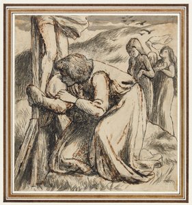 St. Johannes tröstet die Jungfrau am Fuße des Kreuzes, ca. 1857-58 von Dante Gabriel Charles Rossetti