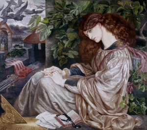 Tolomeis Platz. Illustration einer Passage aus Dantes Purgatorio. Gemälde von Dante Gabriel Rossetti