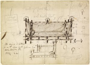 Zwei Entwürfe für ein Sofa, ca. 1861-62 von Dante Gabriel Charles Rossetti