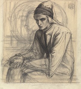 Dante in Meditation mit einem Granatapfel