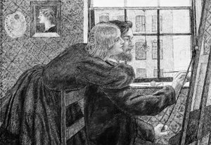 Fanny Cornforth und G.P. Boyce von Dante Gabriel Charles Rossetti