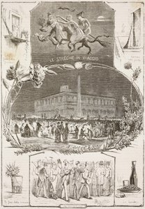 Johannisnacht, Rom, Italien, Gravur nach einer Zeichnung von Dante Paolocci aus L