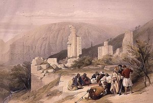 Überreste eines Triumphbogens in Petra, 8. März 1839, Tafel 100 aus Band III von 