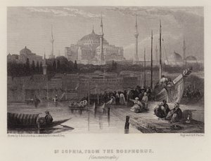 Hagia Sophia, vom Bosporus, Konstantinopel von David (after) Roberts