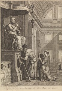 Pilger, die ihre Andacht in St. Peter in Rom verrichten von David Allan