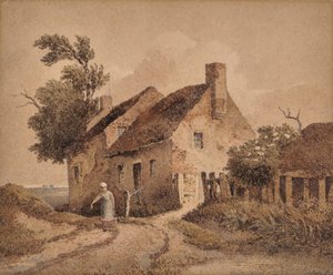 Ein Häuschen am Straßenrand von David Cox