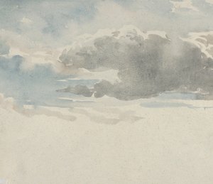 Studie von Wolken (recto), Studie eines Holunderbuschs an einem Zaun (verso) von David Cox the elder