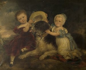Arthur und Frances Hood, die Kinder von Sir Arthur Gregory von Styvechale Hall, und Nelson, 1838