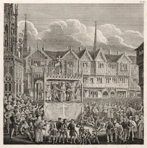 Darstellung eines Festwagens zur Zeit der Aufführung