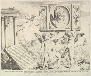 Titelseite: Hommage an Mantegna, aus Die Geschichte der Heiligen Jakob und Christophorus im Ere