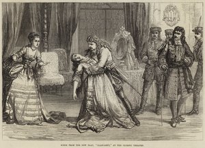 Szene aus dem neuen Stück, Clancarty, im Olympic Theatre von David Henry Friston