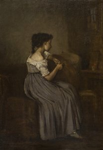 Studie eines sitzenden Mädchens von David Jacobsen