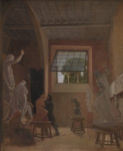 Der Bildhauer Jens Adolph Jerichau in seinem Atelier in Rom von David Jacobsen