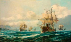 Vizeadmiral Phipps Hornbys Geschwader dampft durch die Dardanellen auf dem Weg nach Konstantinopel, Februar 1878 von David James