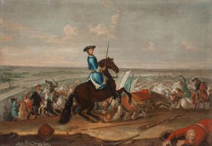 König Karl XII. in der Schlacht von Narva am 19. November 1700 von David Krafft von