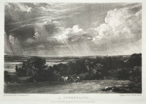 Verschiedene Landschaftsmotive, charakteristisch für die englische Landschaft...Ein Sommerland, 1831 von David Lucas