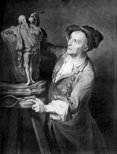 Louis François Roubiliac fertigt eine Skulptur von Shakespeare an, um 1765, 1920er Jahre